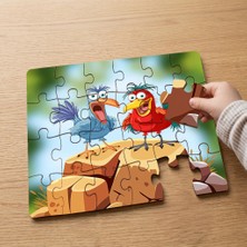 Punto Dizayn Sevimli Arkadaş Kuşlar  Tasarımlı 24 Parça Ahşap Çocuk Puzzle MPK0306