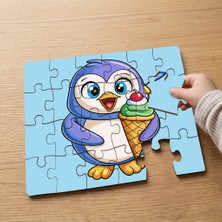 Punto Dizayn Sevimli Penguen  Tasarımlı 24 Parça Ahşap Çocuk Puzzle MPK0060