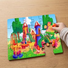 Punto Dizayn Oyun Parkı  Tasarımlı 24 Parça Ahşap Çocuk Puzzle MPK0191