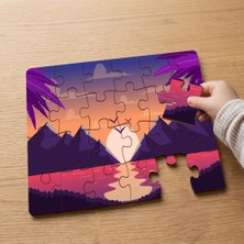 Punto Dizayn Günbatımı - Deniz - Manzara Tasarımlı 24 Parça Ahşap Çocuk Puzzle MPK1184
