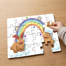 Punto Dizayn Sevimli Tavşanlar - Rainbow Tasarımlı 24 Parça Ahşap Çocuk Puzzle MPK1160
