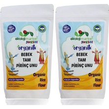 Organik Bebek Glutensiz Tam Pirinç Unu (2 Paketi)
