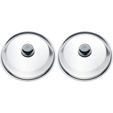 24 cm Cam Tava Kapağı, Isıya Dayanıklı Cam, Metal Kulplu, 24 cm Tavalar Için, Bulaşık Makin