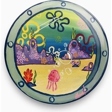 Sponge Bob Pencere Şeklinde Rozet