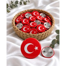 Tasarım 50 Adet Türk Bayrağı Rozeti 44 mm Iğneli Yaka Rozeti – Okul Töreni ve Etkinlikler Için