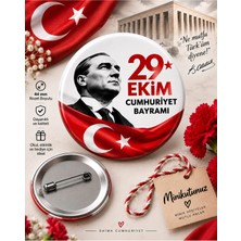 Tasarım Minikutunuz 29 Ekim Cumhuriyet Bayramı Rozeti 15’li – Atatürk Türk Bayrağı Okul Öğrenci Yaka Rozeti 44 mm