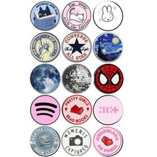 Rebelberi Karışık Tasarım 15’li Rozet Seti Model 6 – Kitap, Yıldız, Pembe, Soft ve Eğlenceli Figürlü Metal Pin
