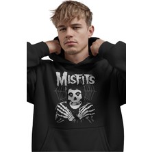Sevbano Misfits Rock Metal Müzik Grubu Ön Baskılı Unisex Oversize Premium Hoodie