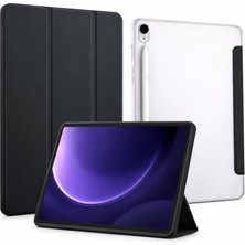 Lexroo Samsung Galaxy Tab S7 Fe ile Uyumlu Tablet Kılıfı SM-T730 Şeffaf Arka Kapak Smart Cover