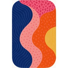 Rugs Modern Halı Auraplus Soyut Çizgili Dalga Desenli Çok Renkli Ince Dokuma Taban Salon Halısı OZL293