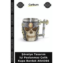 Carlburn Özel Üretim Hediyelik Metal Şövalye Tasarım Içi Paslanmaz Çelik Kupa Bardak ALK4366