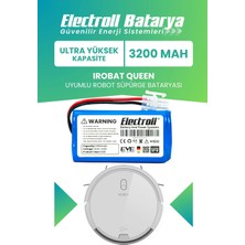 Electroll Irobat Queen Uyumlu Batarya (ULTRA YÜKSEK KAPASİTE) 3200mah Pil Robot Süpürge Batarya Değişimi