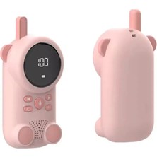 Meks Çocuklar Için Kamp Yürüyüş El Telsizi Şarj Edılebılır 3km Menzil Pembe