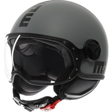 Fgtr Classic Motosiklet Kaskı Açık Kask Mono Matt Grey Black Xs