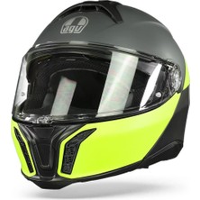 Tourmodular Motosiklet Kaskı Çene Açılır Kask Multi Balanca Matt Black Yellow M