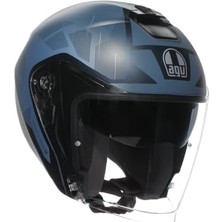 Irides Motosiklet Kaskı Açık Kask Trieste Matt Blue Grey Xs