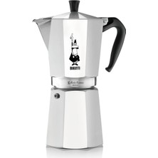 Moka Express: 18 Cups Ocak Üstü Espresso Pişirici - 810ML - Gümüş Renk - Alüminyum Gövde - Patentli Güvenlik Valfi - Tüm Ocak Türleri Için Uygundur (I