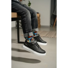Enoch Cırt Cırtlı Yazı Baskılı Beyaz Tabanlı Bağcıklı Çocuk Sneaker
