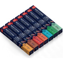 Coffee Kapsül Kahve 7'li Set Lungo, Italy, Risteretto, Smooth, Sport, Organik, Decaf (Nespresso Uyumlu) - 70 Adet