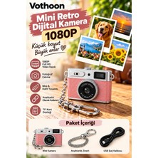 Esranın Dünyası Mini Retro Dijital Kamera 1080P Full Hd Fotoğraf & Video Çekimi LCD Ekran Mini Kamera Tf Kart Destekli