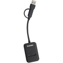 Dark Usb-A + Usb-C 10GBPS M Key M.2 Nvme SSD Taşınabilir Disk Kutusu
