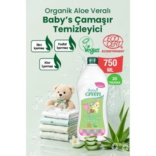 Baby's Green Organik Alo veralı Bebek Çamaşır Deterjanı 750 ml Kokusuz 20 Yıkama Özellikli Temizleyici