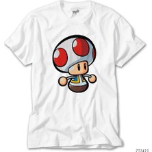 Z zepplin Super Mario Toad Beyaz Tişört
