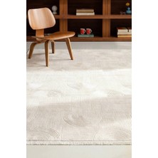 Hoom Rugs Imge 2503 Krem Geometrik Desenli Akrilik Salon Halısı