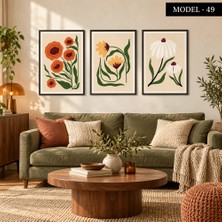 Akıllı Kağıt Yapışkanlı Keçe Tablo - Poster Çiçek (Model- 49)