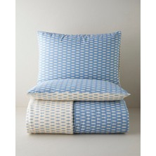 English Home Whisper Dots Pamuklu Çift Kişilik Nevresim Seti 200X220 cm Mavi - Krem