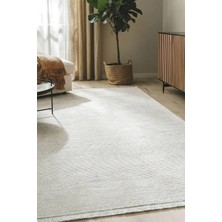 Hoom Rugs Imge 2504 Krem Çizgili Modern Akrilik Salon Halısı