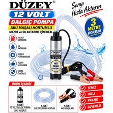 Düzey 12 Volt Mini(Küçük) Akü Başlıklı Dalgıç Pompa & 3 Metre Hortumlu Set