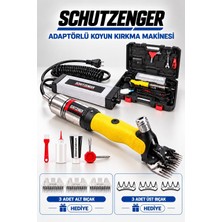 SCHUTZENGER Yün Koyun Kırkma Makinesi 3 Üst 3 Alt Bıçak Hediye Adaptörlü Koyun Kırkma Bakır Sargı Soğutmalı Sarı 7021