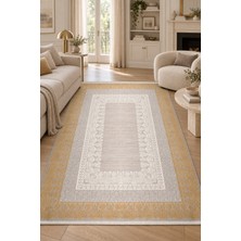 Hann Home Collection Peruza Bej Hardal Oturma Odası Salon Robot Süpürge Uyumlu Kolay Temizlenebilir Modern Viskon Akrilik