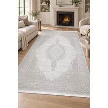 Hann Home Collection Ilayda Ekru Gri Oturma Odası Salon Halısı Robot Süpürge Uyumlu Kolay Temizlenebilir Modern Akrilik H