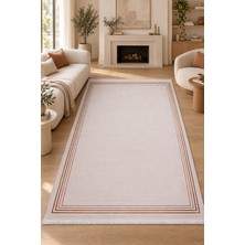 Hann Home Collection Ilayda Modern Krem Vizon Oturma Odası Salon Halısı Robot Süpürge Uyumlu Kolay Temizlenebilir Akrilik