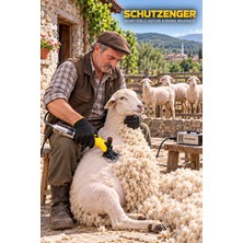 SCHUTZENGER SC-4000 Koyun Keçi Kırkma Makinesi Adaptörlü Çelik Şanzıman 4 Üst  4 Alt Bıçak Hediye Sarı