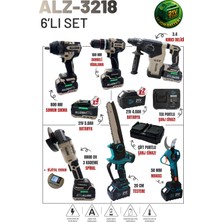 Allizer German Allizer ALZ-3218 Akülü 6'lı Set Mavi Dal Budama Makası & Testeresi