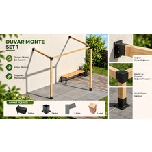 Belka 35 Duvar Monte Ahşap Pergola Seti 1