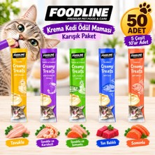 Foodline Krema Kedi Ödül Maması Karışık Paket 14 gr x 50 Adet
