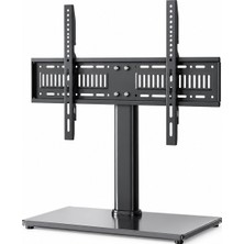 Dark VT40 32"-65" 50kg Taşıma Kapasiteli Ayarlanabilir Masaüstü TV Standı - 3 Kademeli Yükseklik, Siyah Temperli Cam Taban (DK-AC-VT40)