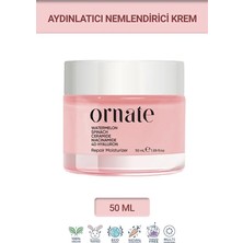 Ornate Su Bazlı Nemlendirici Ispanaklı Aydınlatıcı Yüz Kremi, Hyaluronik Asit, Ceramide 50 ml Tüm Cilt Tipleri