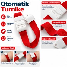 Medikasan Otomatik Turnike Ayarlanabilir Elastik Kol Turnikesi Pratik Kilitli