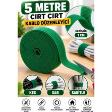 Tafce Cırt Cırt Bant Kablo Düzenleyici 5 Metre x 1 cm Kesilebilir ve Tekrar Kullanılabilir Güçlü Sabitleyici