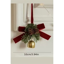 Trade Bazaar Şık Plastik Noel Ağacı Süsü | Kırmızı & Beyaz Çıngıraklı Dekor | Çam Kozalak Şeklinde Üst & Fiyonk Aksanlı Asma Süs | Yılbaşı, Noel ve Yeni Yıl Ağaç Süslemeleri