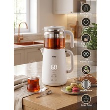 Fakir Demia Çelik Çay Makinesi Dijital LED Ekranlı 1,7 L Su Isıtıcı  1.2 Lt Cam Demlik Sıcaklık Ayarlı