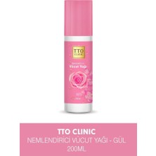Tto Clınıc Unisex Gül Kokulu Nemlendirici Vücut Yağı 200 ml Etkili Bakım Ürünü