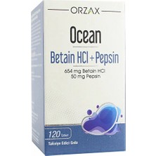 Orzax Ocean Betain HCI+ Pepsin Takviye Edici Gıda 120 Tablet Nane Aromalı