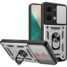 Royaleks Xiaomi Poco X6 Kılıf Pars Lens Yüzüklü Silikon - Gümüş