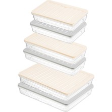 Ezmk Ev Gereçleri Fresh Box Saklama Kapları, Sızdırmaz Kapaklı Dondurucu Saklama Kabı, Dolap Içi Düzenleyici Kaplar, 6'lı Set